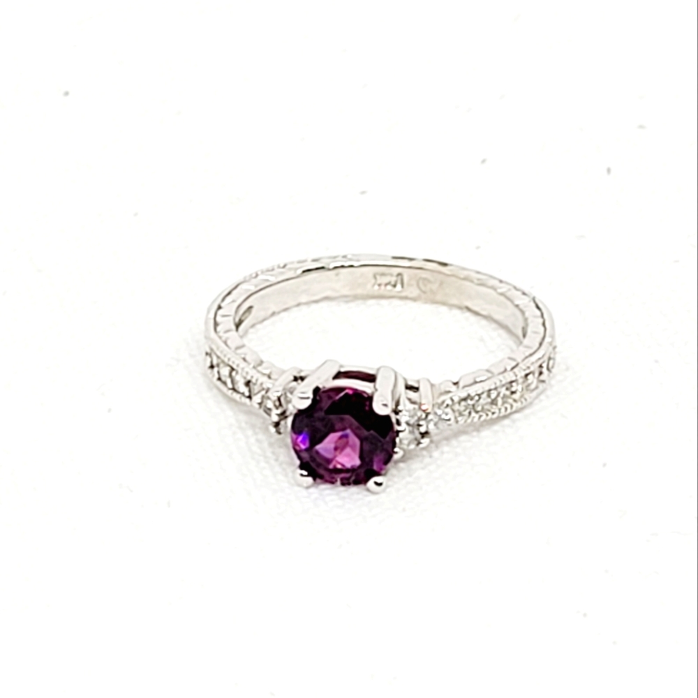 Rhodolite Garnet and diamond ring